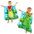 thumbnail image 3 of 48" x 24" Bath Beach Pool Hooded Towel Warp for 3-7T Unisex Baby Toddler, Absorbent Poncho, Green Dinosaur, 3 of 8