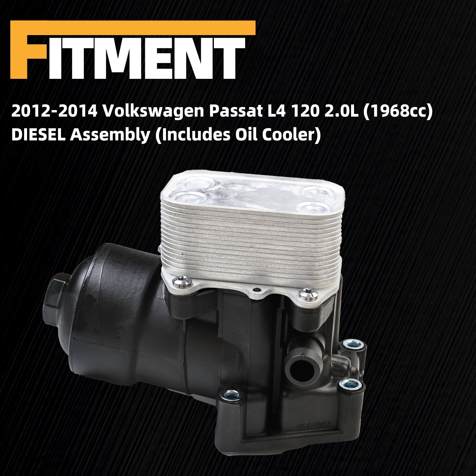 Oil Filter Housing Assembly Compatible with VW Passat 2012-2014 2.0L L4 Replaces 03L115389C 03L115389B 03L115389H Black