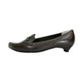thumbnail image 3 of PEERAGE Louise Women Extra Wide Width Smart Casual Leather Loafers with Kitten Heels BROWN 6.5, 3 of 6