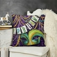 thumbnail image 2 of YINGXI Throw Pillow Cushion Cover, Design with Hanging from Colorful Beads, Decorative Square Accent Pillow Case,Green Purple 24x24in, 2 of 5