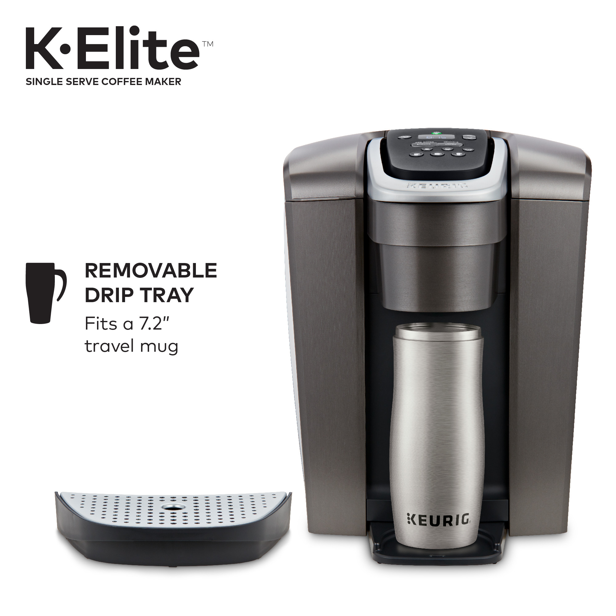 Keurig K-Elite Single-Serve K-Cup Pod Coffee Maker, Brushed Slate - image 5 of 16