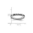 thumbnail image 4 of Sterling Silver Black Enameled Mother Band Ring, 4 of 5