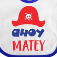 thumbnail image 4 of Inktastic Ahoy Matey, Pirate Hat, Skull and Bones, Pirates Boys or Girls Baby Bib, 4 of 4