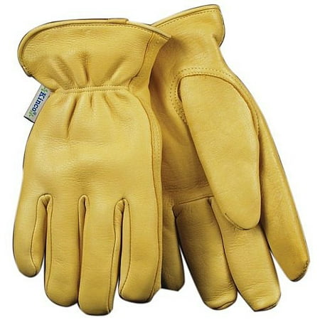 Kinco 90HKW-M Women's Lined Grain Deerskin Gloves, Heat Keep Lining, Double Shirred Elastic Back, Medium,