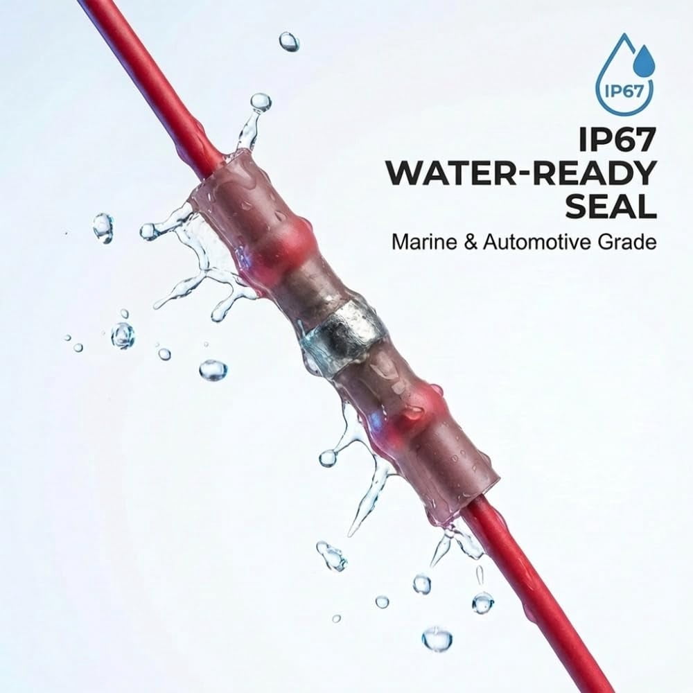 Waterproof Solder Seal Wire Connectors Kit, Electrical Insulated Wire Splice Heat Shrink Wire Connectors with 4 Gauges (12-10, 16-14, 22-18, 26-24 Awg) (250 Pcs)