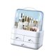 thumbnail image 3 of Organizador de baño transparente con tapa transparente, organizador de cajones de escritorio para mostrador Blanco, 3 of 9