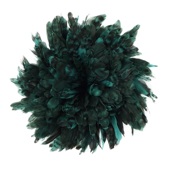 Zucker Feather Products Rooster Coque Tails Feathers Dyed Over Chinchilla - 3-6" x 1 yd - Dark Aqua