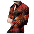 thumbnail image 1 of Chaqueta casual de camisa de solapa estampada a cuadros estampada en contraste para hombre Pompotops  oipoqjl12735, 1 of 7