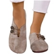 thumbnail image 5 of Miluxas Women's Flats Shoes Ballet Flats Dress Shoes Comfortable Leather Slip on Shoes for Women Khaki 9.5(43), 5 of 6