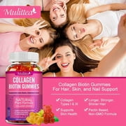 Collagen Vitamin Gummies With Biotin,Zinc for Hair, Skin, Nails, Immune Support -60Ct(2 Pack)