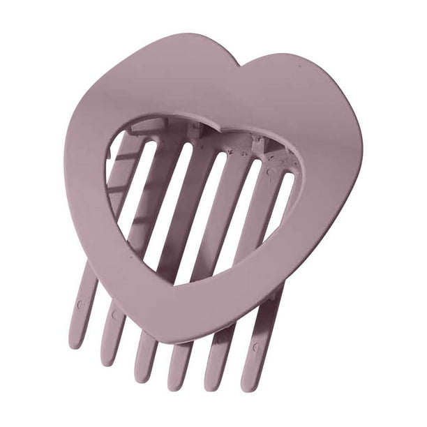 Pinza para el cabello plana de PC mate con forma de corazón, pinza tipo pico de pato, agarre fuerte, para sujetar el cabello rizado en la parte posterior de la cabeza. Fácil de colocar. No se dobla. A