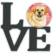 Golden Retriever Love Metal Wall Artwork LOVE Red