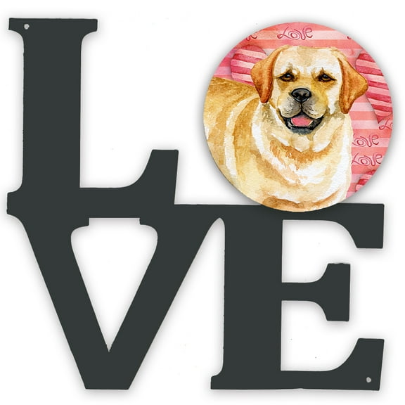 Golden Retriever Love Metal Wall Artwork LOVE Red