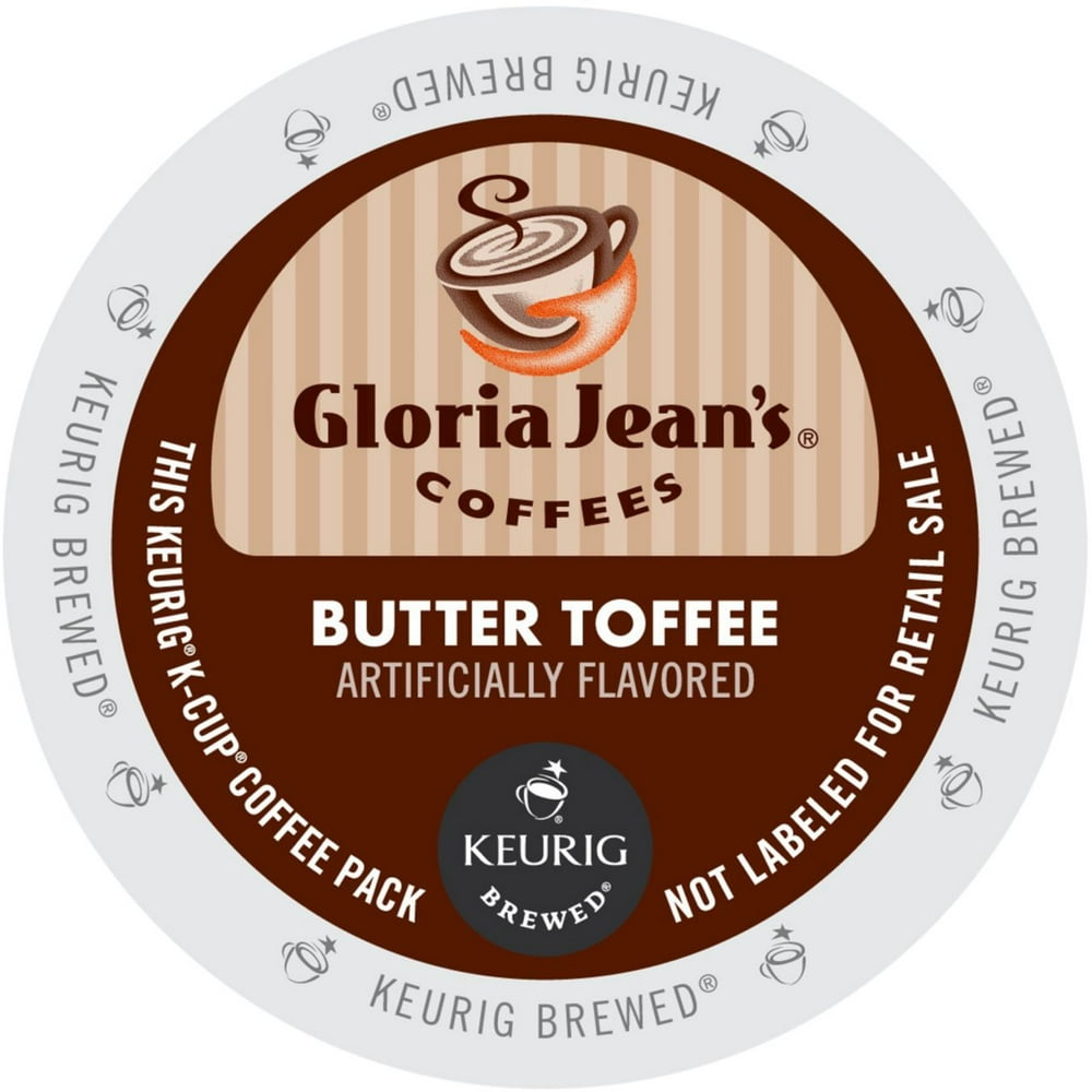 Gloria Jean's Butter Toffee Coffee, KCup Portion Pack for Keurig