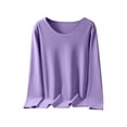 thumbnail image 2 of DAFPZW Womens Thermal Tops Long Sleeve Round Neck Fall Winter Thermal Shirts Soft Base Layer Tops Underwear for Cold Weather, 2 of 7