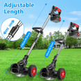 thumbnail image 6 of TNTANTS Electric Weed Wacker, Cordless String Trimmer with Wheels,  2Pcs 24V Batteries, 3 Types of Blades, Adjustable Length, Weed Eater Grass Trimmer/Edger/Brush Cutter for Lawn Yard Garden (Black), 6 of 13