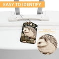 thumbnail image 3 of Hedgehog Square PU Leather Luggage Tags, 2 Pack, with Privacy Cover and Stainless Steel Ring - Suitable for Travel, Backpack, Handbag - Bag Tags, Handbag Tags, 3 of 7
