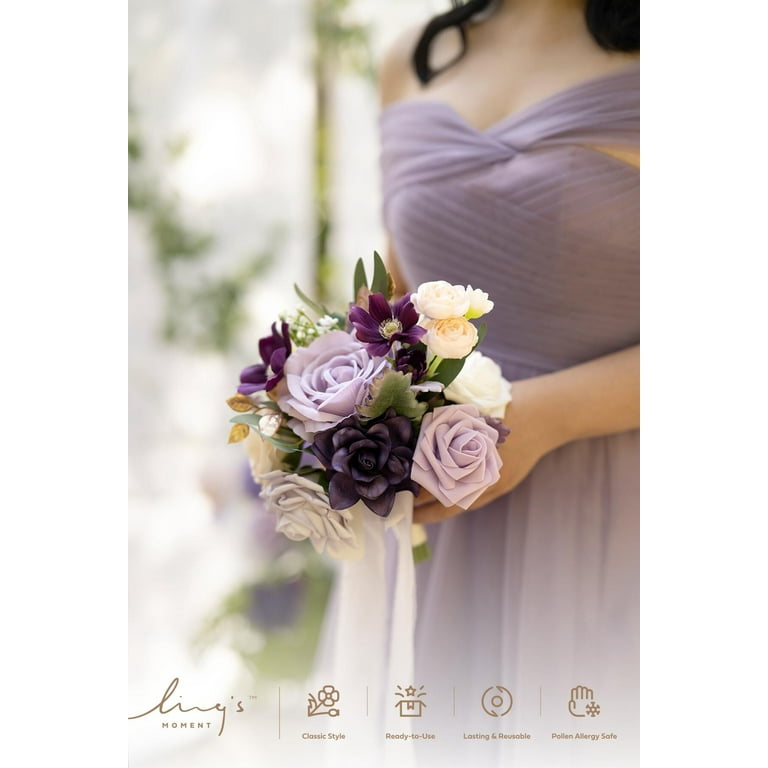 navy bridesmaid dress with burgundy flowers 9.4 inch wide Navy Blue & Burnt Orange Bridesmaid Bouquet