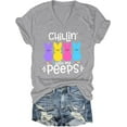 thumbnail image 4 of Chillin With My Peeps Easter Shirt, Chillin With My Peeps Bunny V-Neck T-Shirt For Women, 4 of 4