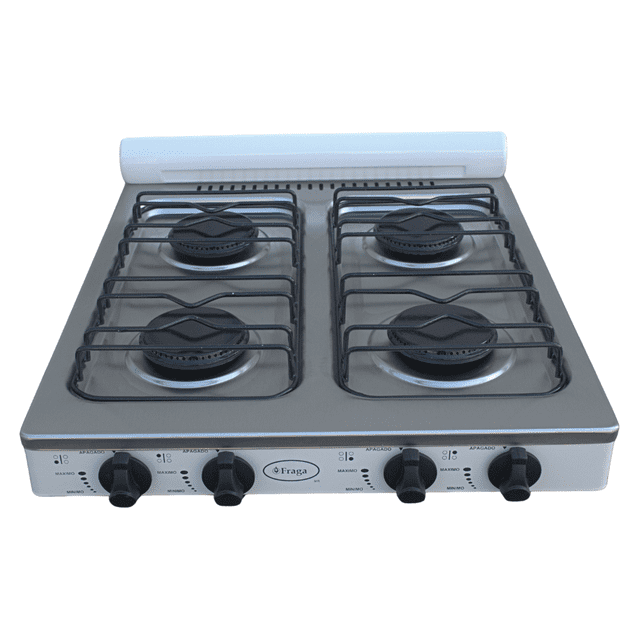 FRAGA Parrilla de Mesa, FRAGA P705i, 4 Quemadores, Cubierta Acero Inoxidable, Encendido Manual, Gas L.P.,Hecho en México.
