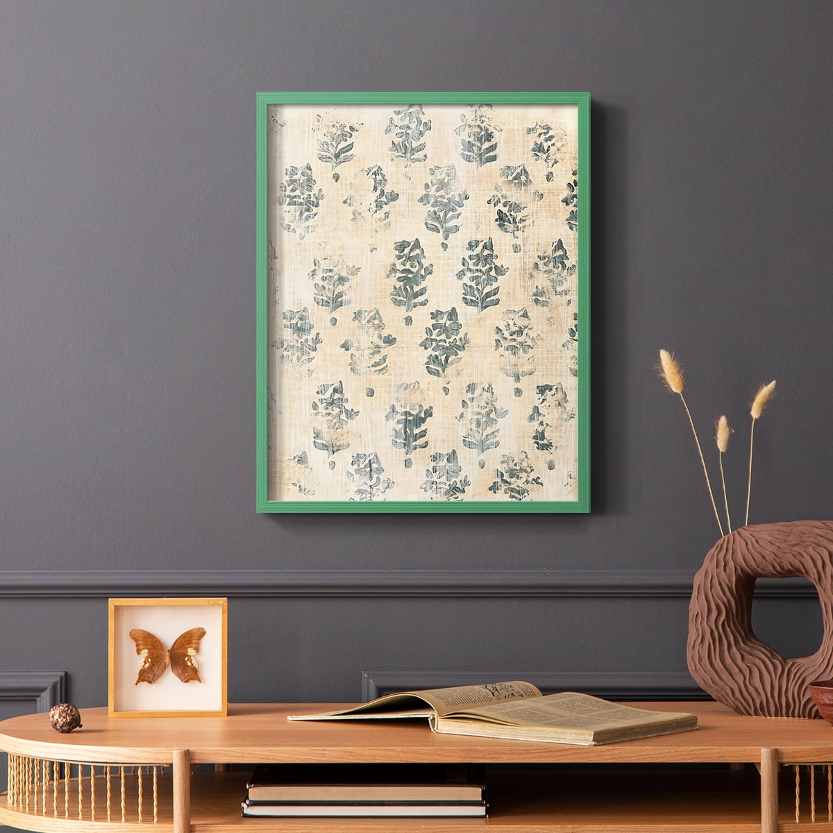 Vintage Blockprint I in Paper Solid Wood 8 x 10 Framed Print