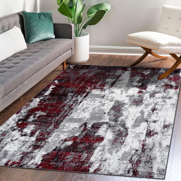 Luxe Weavers Victoria Collection 9084 Red Size 8'x10' Abstract Area Rug