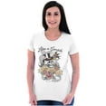 thumbnail image 4 of Life's A Gamble Skull Rose Tattoo Womens Fitted Plus Size Graphic Tee Brisco Brands 3X, 4 of 5