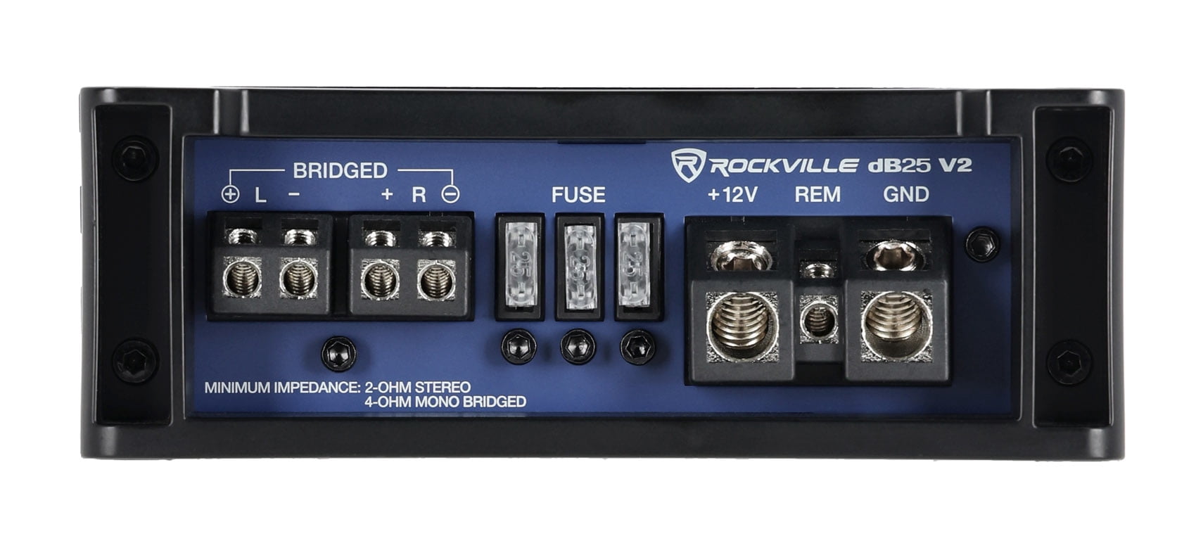 Rockville dB25 v2 3000w Peak/750w RMS 2 Channel Amplifier Compact Car Stereo Amp