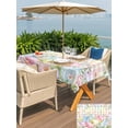 thumbnail image 4 of Outdoor Tablecloth with Umbrella Hole and Zipper, Colorful Easter Rectangle Table Cloth 60x102 Inch Waterproof Tablecloth, Easter Eggs Botanical Spring Floral Picnic Table Cover for Patio Camping, 4 of 7