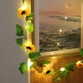 thumbnail image 2 of 20 LED Artificial Sunflower String Lights, 6.6FT Sunflower Garland With Lights Battery Operated Flower Fairy String Lights For Bedroom Wedding Birthday Party Home Garden Decor, 2 of 8
