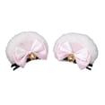 thumbnail image 3 of Horquillas de animales de peluche Yinane clip de pelo oreja de oso cinta con lazo cosplay anime blanco rosa, 3 of 8
