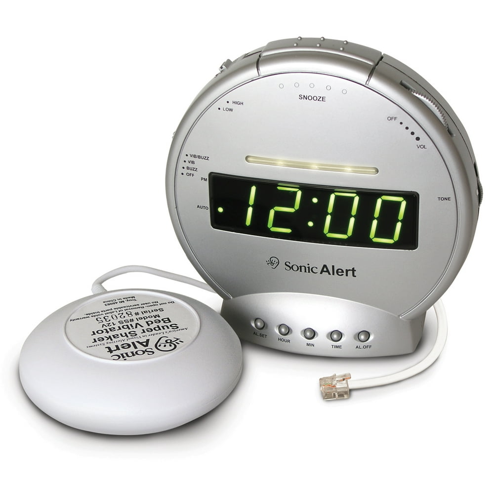 Sonic Alert SBT425SS Sonic Bomb Alarm Clock with Telephone Signaler and