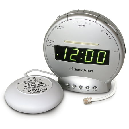 Sonic Alert SBT425SS Sonic Bomb Alarm Clock with Telephone Signaler and Super Shaker