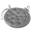 thumbnail image 1 of My Infinity Store 16" Plush Round Tufted Chair Pad/Cushions Tie-Backs (Gray,6 Piece), 1 of 3