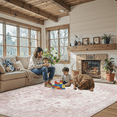 thumbnail image 6 of CHITOOMA 5'x7' Machine-washable Area Rugs for Living Room, Stain Resistant Non-Shed Carpet, Boho Floral Area Rugs with Non-Slip Backing for Bedroom, Dining Room, Dorm, Office, 6 of 8
