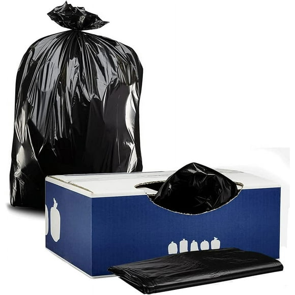 Plasticplace 33 Gallon Trash Bags │ 1.4 Mil │ Black Garbage Can Liners │ 33" x 39" (100 Case)