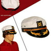 Dazzling Toys White Yacht Captain Hat Costume Accessory Pretend Play Headwear