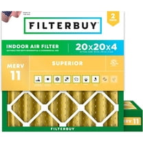 Filterbuy 20x20x4 MERV 11 Allergen Defense, Pleated HVAC AC Furnace Air Filters (2-Pack)