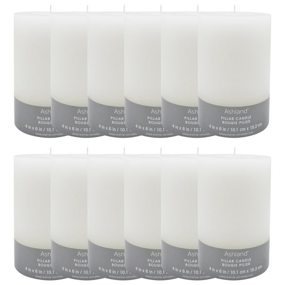12 Pack: 4" x 6" White Pillar Candle by Ashland