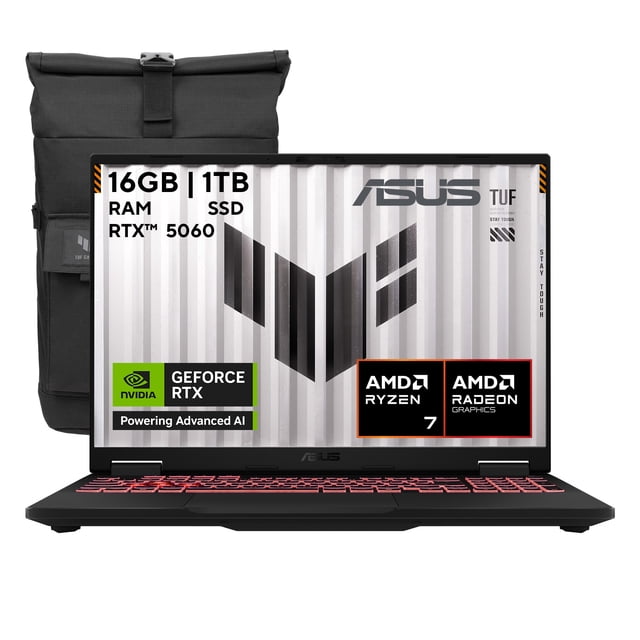 Laptop Asus TUF FA608UM-RV081W R7 16GB 1TB RTX 5060 Gris + Backpack