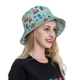thumbnail image 4 of Yiaed Travel1 Print Reflective Stripe Bucket Hat Unisex Funny Outdoor Fisherman Cap Beach Sun Hat, 4 of 5