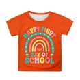 thumbnail image 2 of Tfken Back-To-School T-Shirts For Girls Toddler Size 8 Years-9 Years Short Sleeve Rainbow Print Tops Fashion Soft Orange Tee, 2 of 4