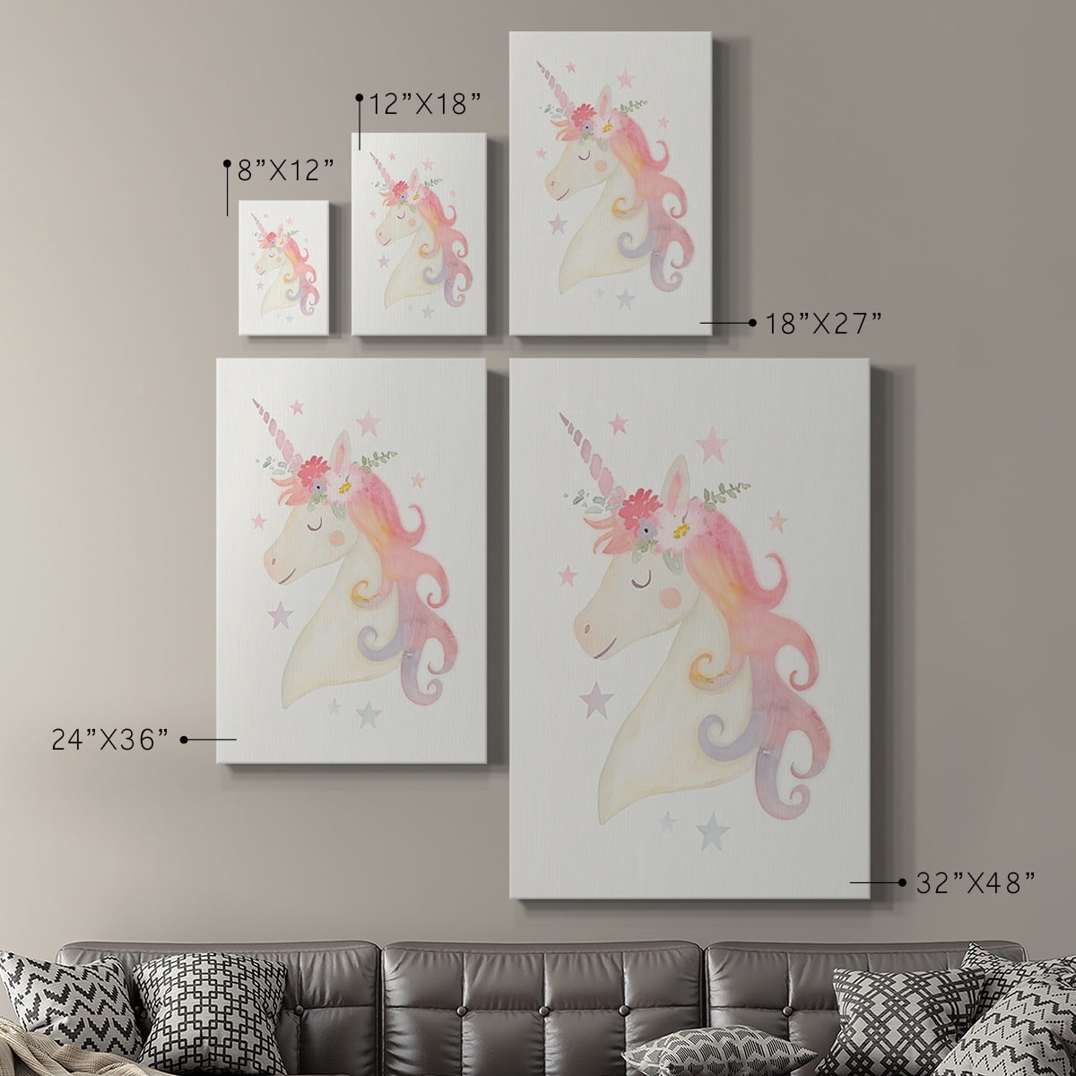 Sweet Unicorn I Premium Gallery Wrapped Canvas - Ready to Hang