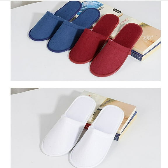 LOLIPPYY Red Disposable Slippers for Guests Made of Fabric with AntiSlip EVA Bottom Ideal for Indoor Use Size 43