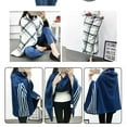 thumbnail image 3 of Wearable Blanket Soft Fleece Shawl Button Closure Warm Snap Wrap Shawl,Women's Warm Shawl Wrap Open Front Poncho Cape Tartan Color Block Shawls Winter Cardigan Wrap,31" x 51", 3 of 3