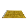 thumbnail image 2 of Ahgly Company Machine Washable Indoor Square Abstract Yellow Modern Area Rugs, 3' Square, 2 of 4