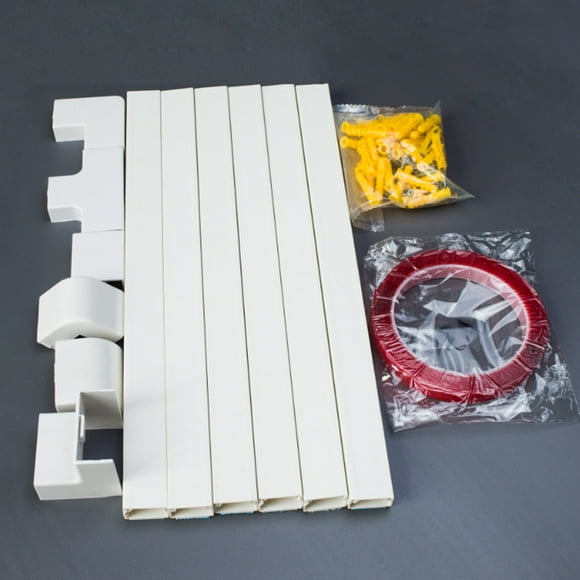 Juego de canaletas de PVC cuadradas abiertas de 40 cm de espesor Juego de canaletas autoadhesivas ignífugas