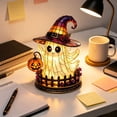 thumbnail image 4 of PLLFRLRT Gothic Ghost Witch Hat Night Light Vintage Halloween Decorations Indoor Ghost Decors Bookshelf Shelf Ornaments, 4 of 6