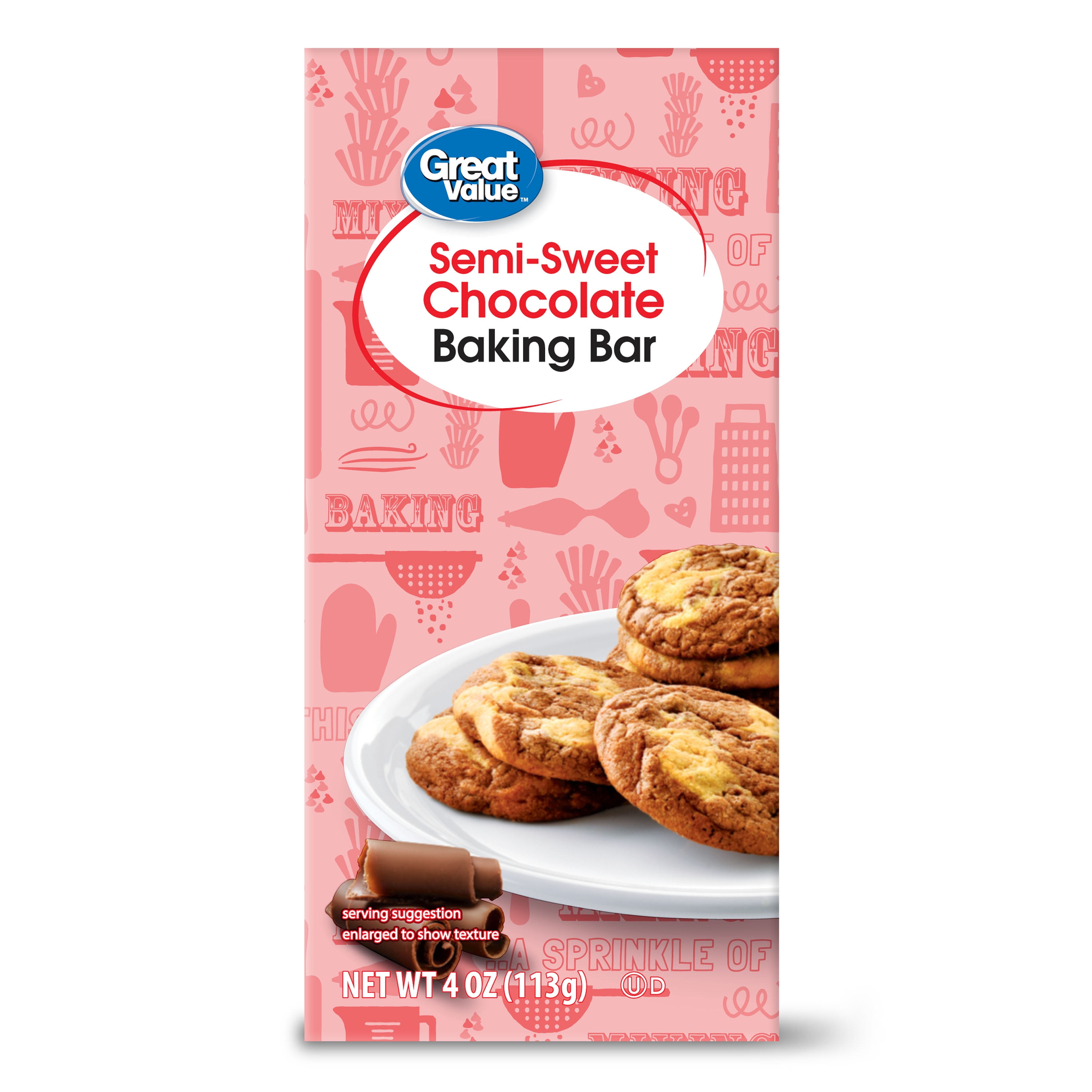 Great Value SemiSweet Chocolate Baking Bar, 4 oz
