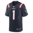thumbnail image 2 of Men's Nike Number 1 Dad Navy New England Patriots Game Jersey, 2 of 6